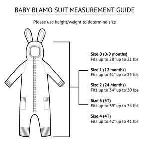 onesie baby sizing guide