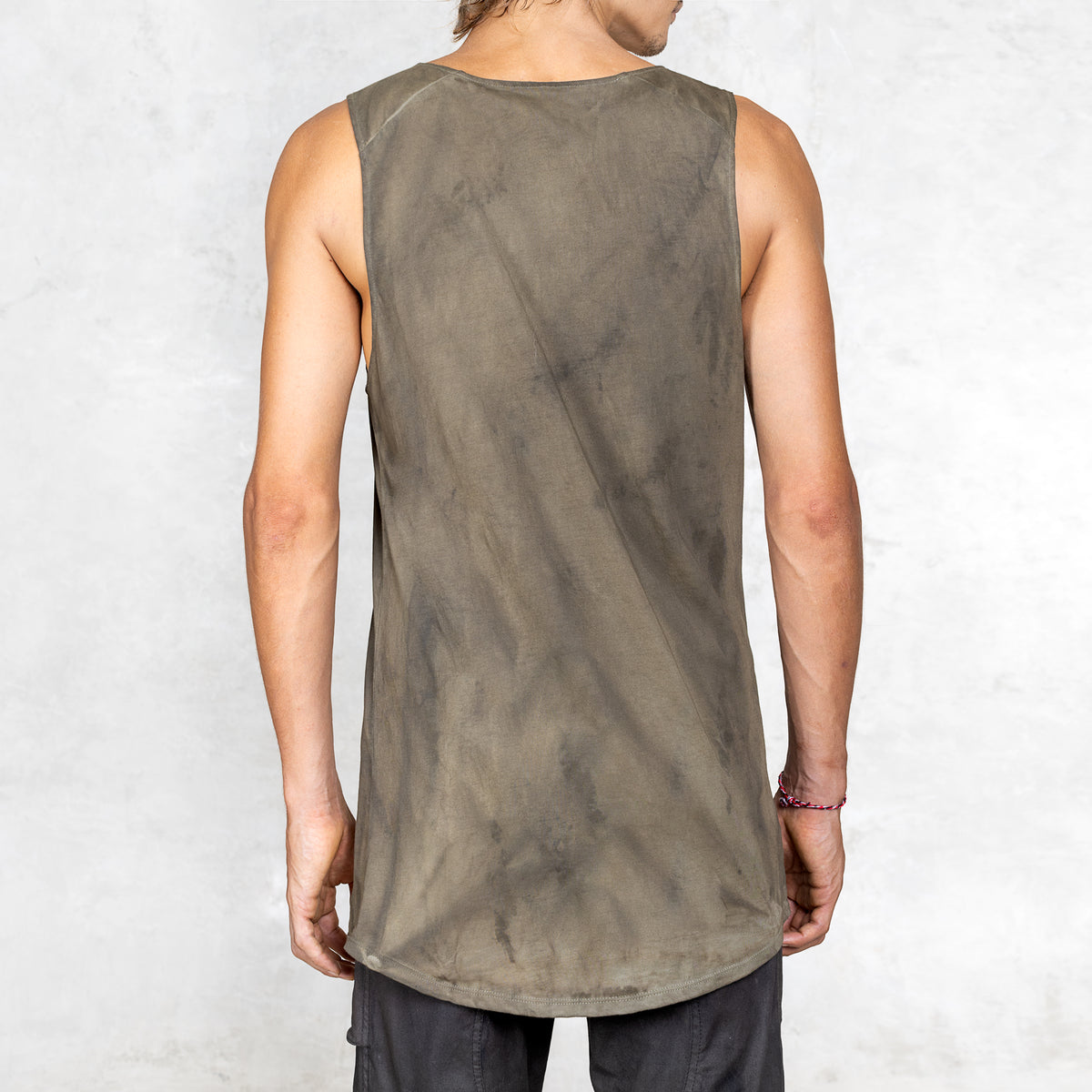 Hand Dyed Olive Green Tank Top