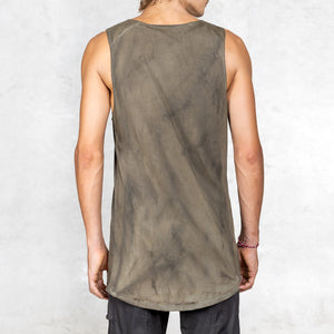 Hand Dyed Olive Green Tank Top