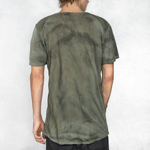 Hand Painted Olive Green Cut & Sew T-Shirt