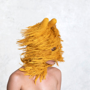 Blamo Hand Knit Yellow Mask Art
