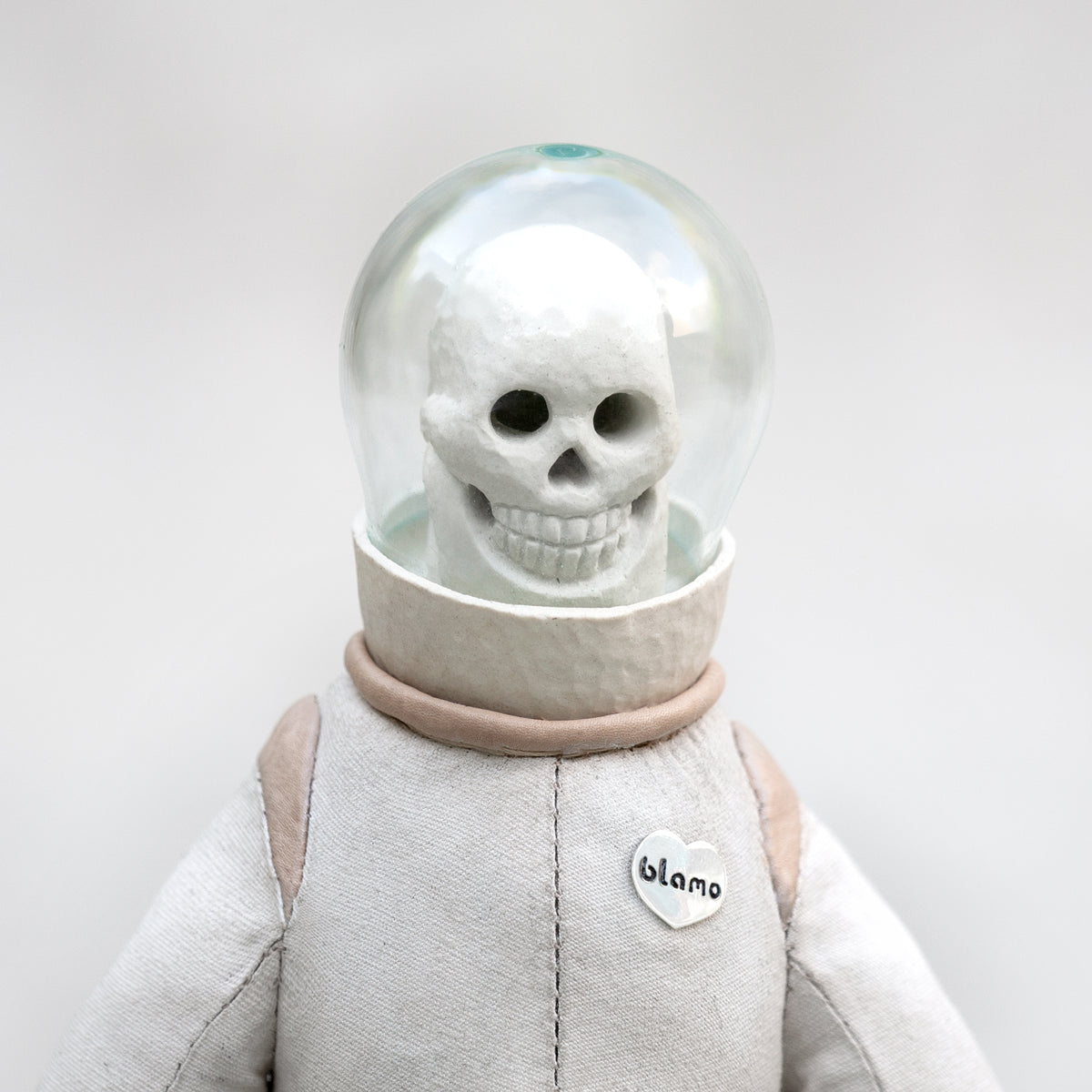 Skull Head Ceramic Art Figurine