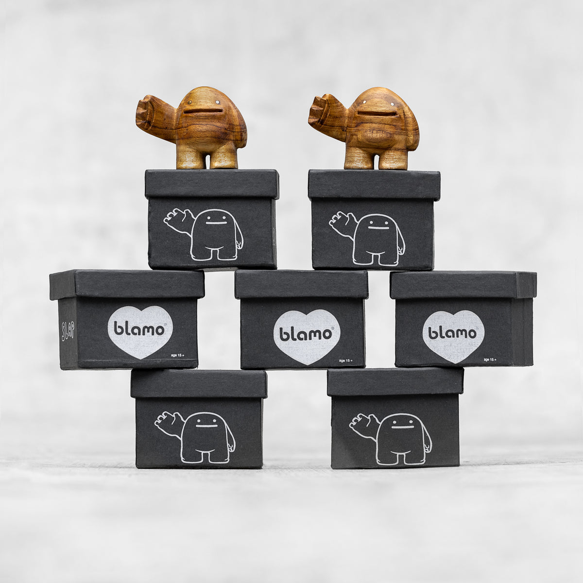 Mini Hand Craved wooden sculpture and hand made box 