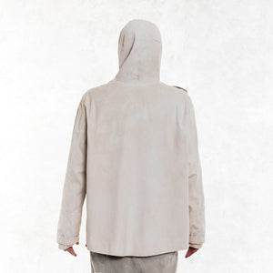 Hooded Adult White Canvas Jacket