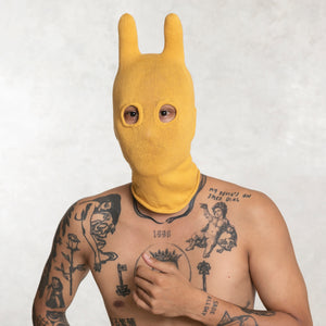 Yellow Hand Knit Ski Mask