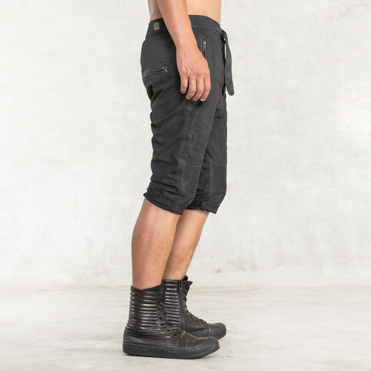 Black Stretch Twill Shorts