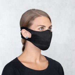 Secure Fit Black Linen Face Mask