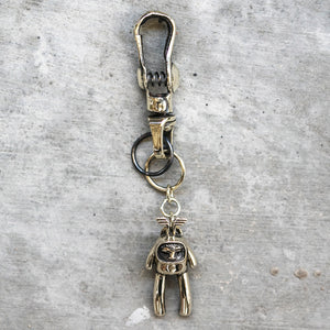 Brass Monkey Keychain Art with Spring Clip