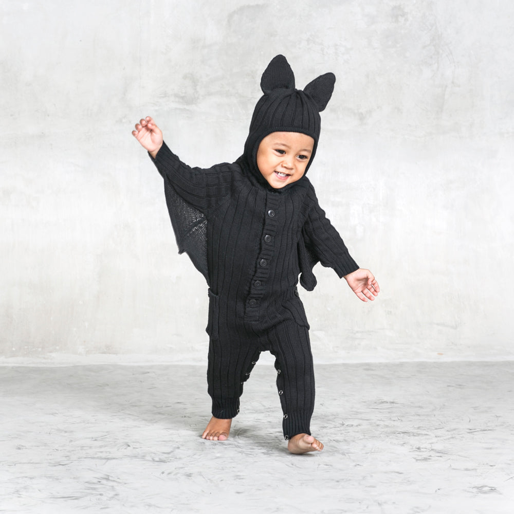 bat hooded baby romper costume