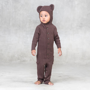 hooded baby romper bear suit