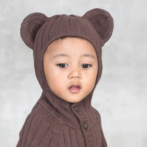 hooded baby bear cub romper