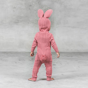 pink baby bunny romper