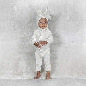 hooded baby unicorn onesie with horn