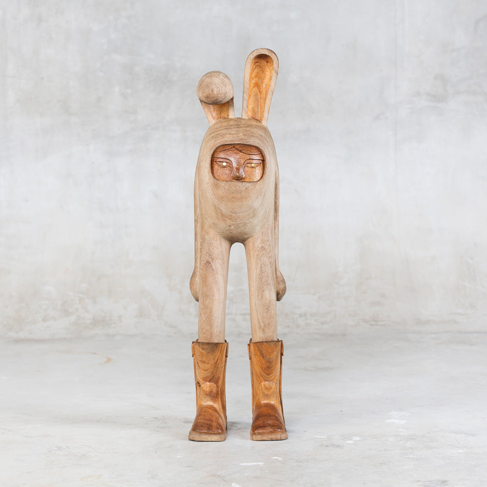 Handmade Blamo Wooden Bunny Art