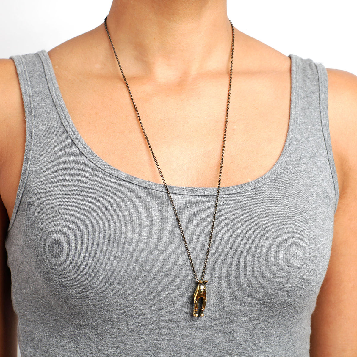 Brass Rabbit Wearable Art Jewelry Necklace