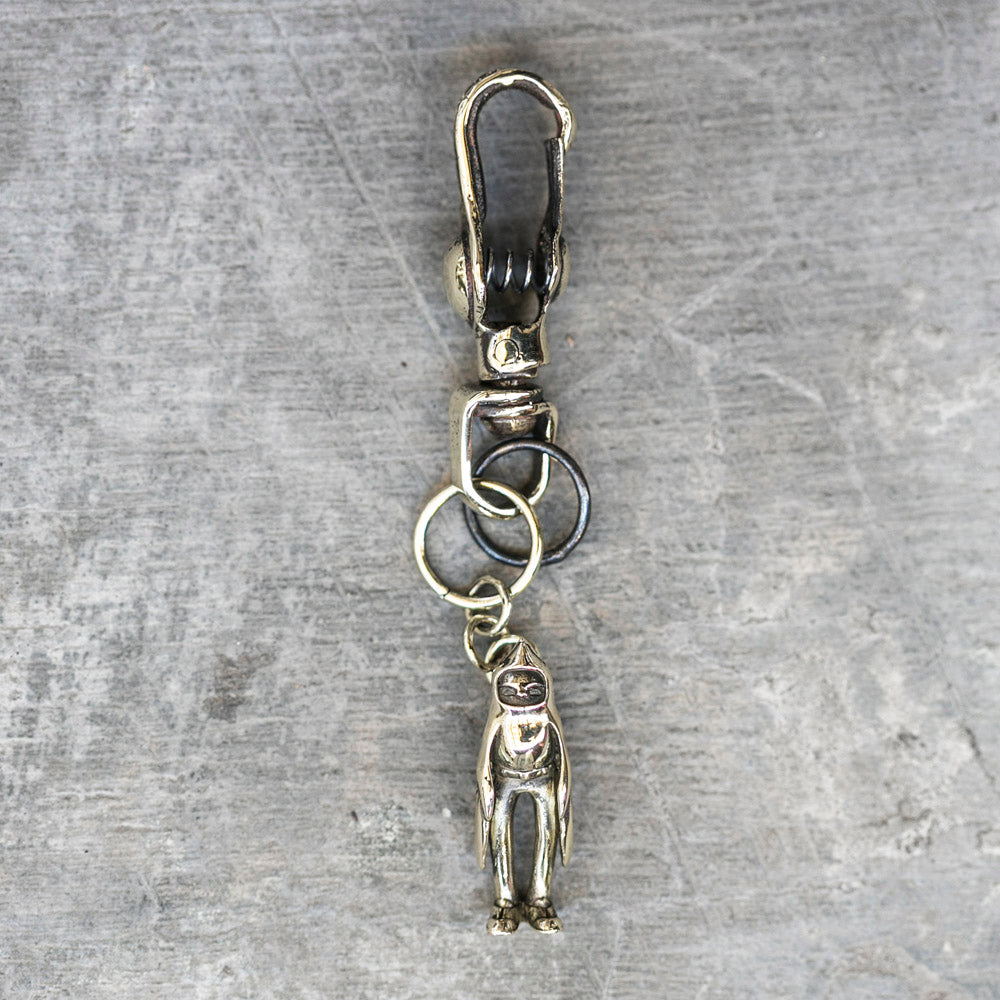Birdman Brass Keychain with Spring Clip