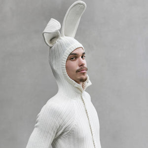 White Bunny Onesie Jumpsuit for Adults