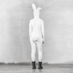 White Bunny Onesie Costume with Tail