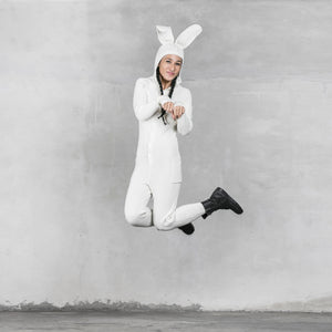 Adult White Bunny Playsuit Onesie