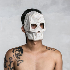 Hand Painted White Leather Mask