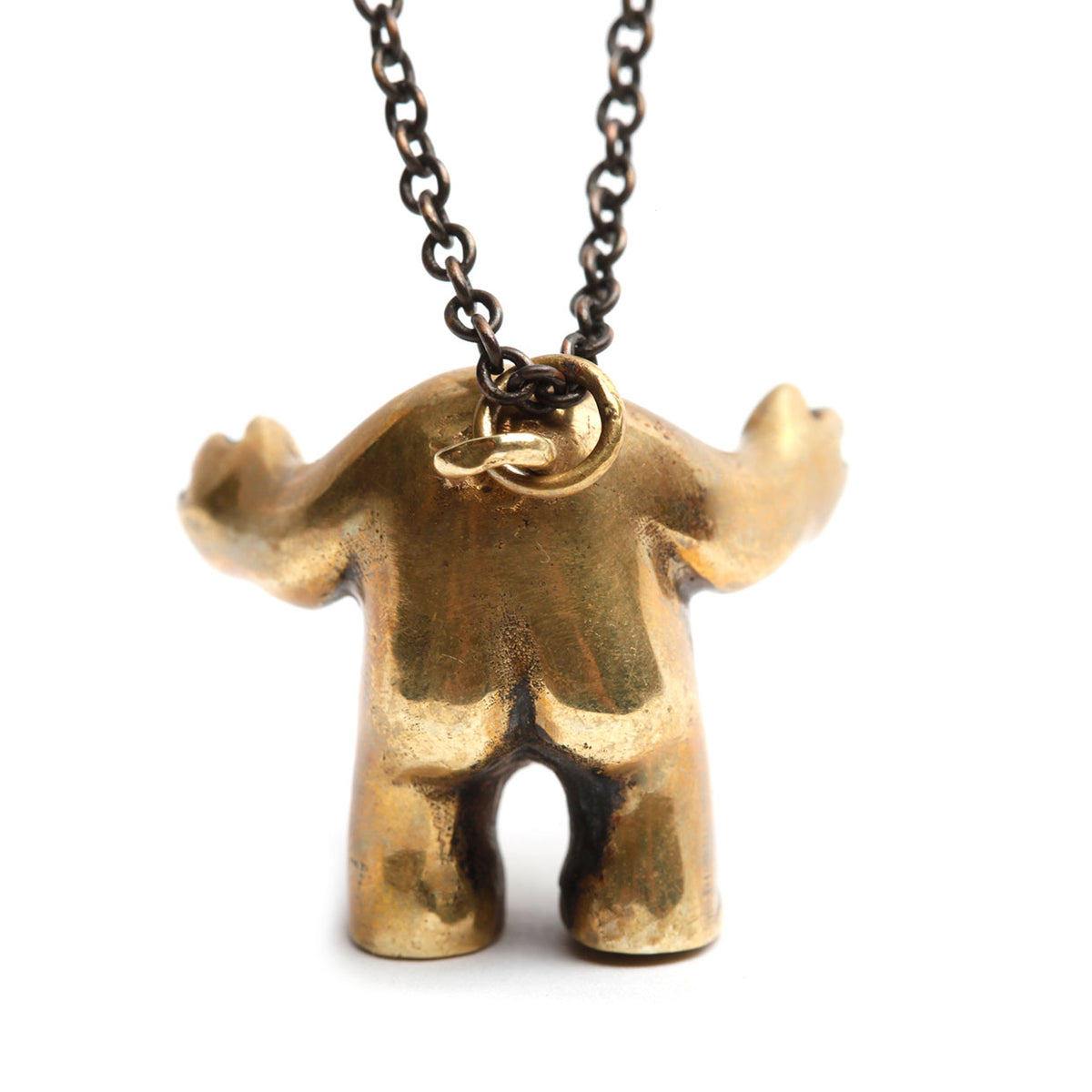 Brass Charm on Brass Chain Necklace