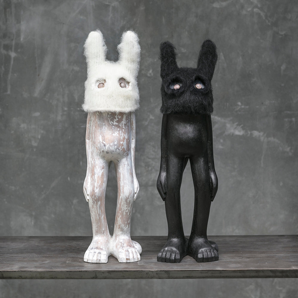 Brushed Acrylic Hand Carved Wood Sculptures