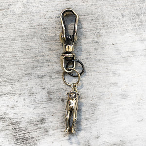Brass Monkey Keychain with Spring Clip