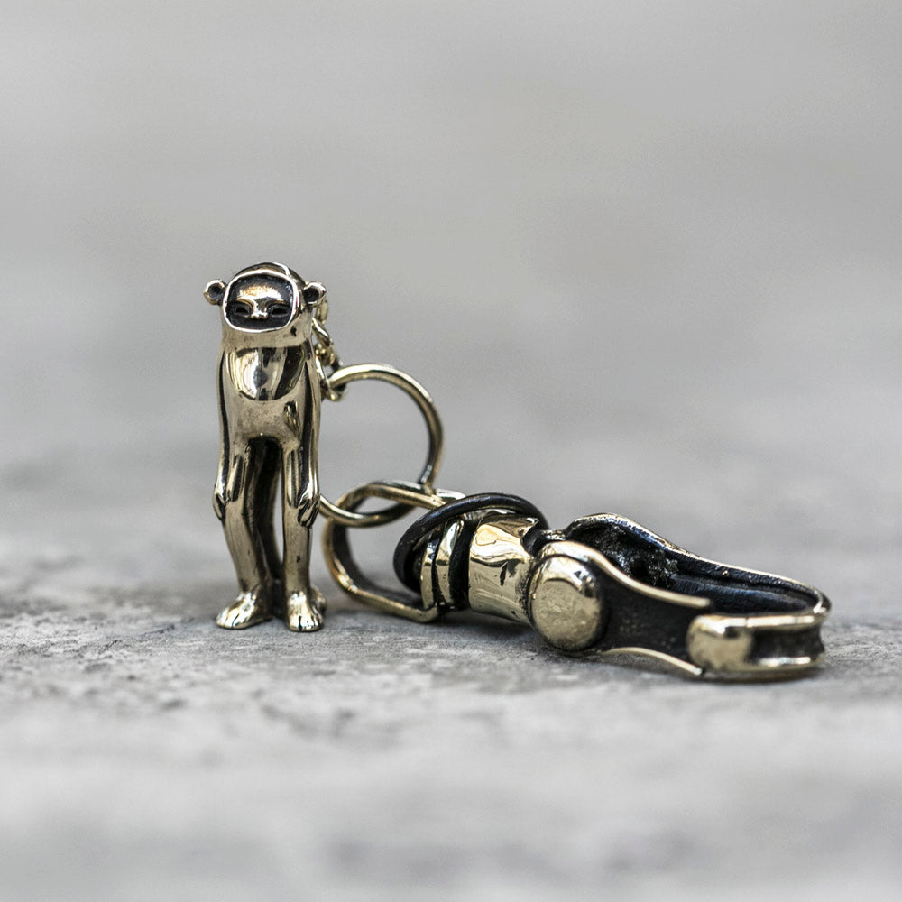 NEW KIPLING Silver Metal Chrome Monkey Keychain Keyring Key Clip Bag Charm