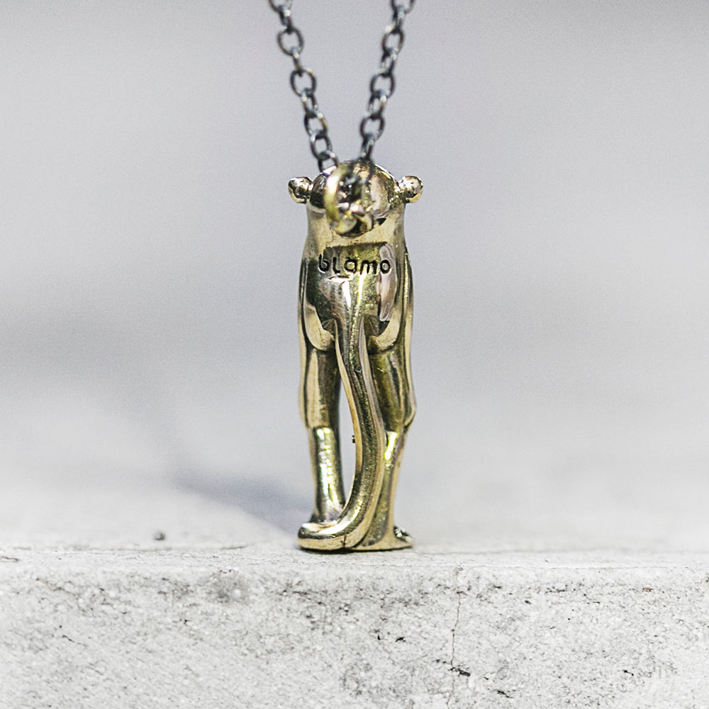 Blamo Brass Monkey Pendant and Chain Necklace