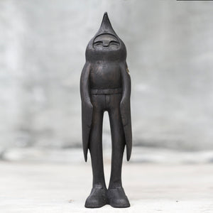 Raven Hand Carved Wood Art Figurine