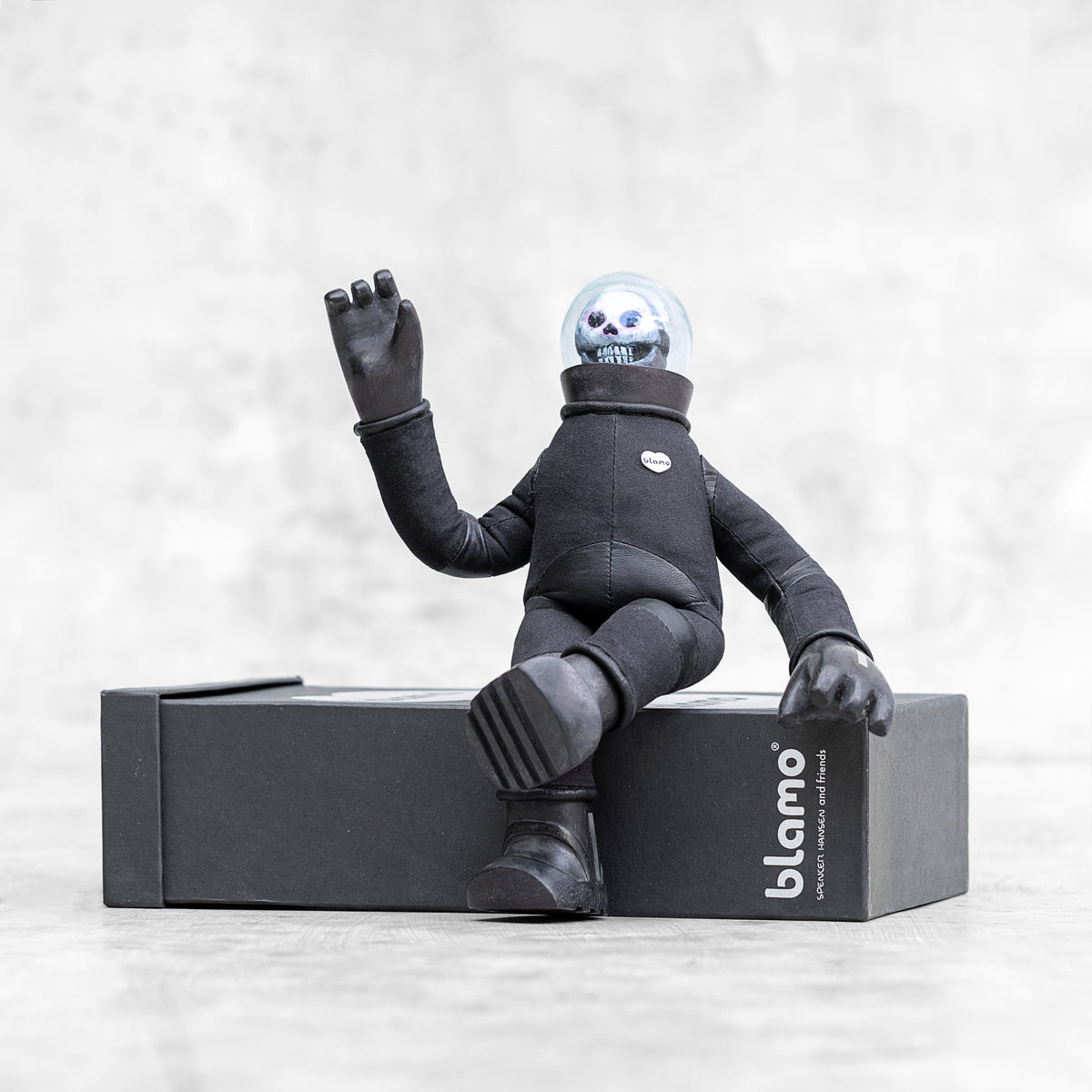 Spaceman Skull Collectible Art Toy with handmade box