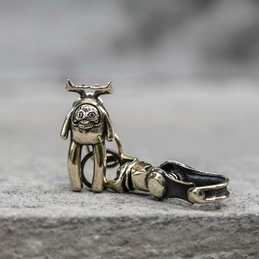 Blamo Brass Skull Keychain Art