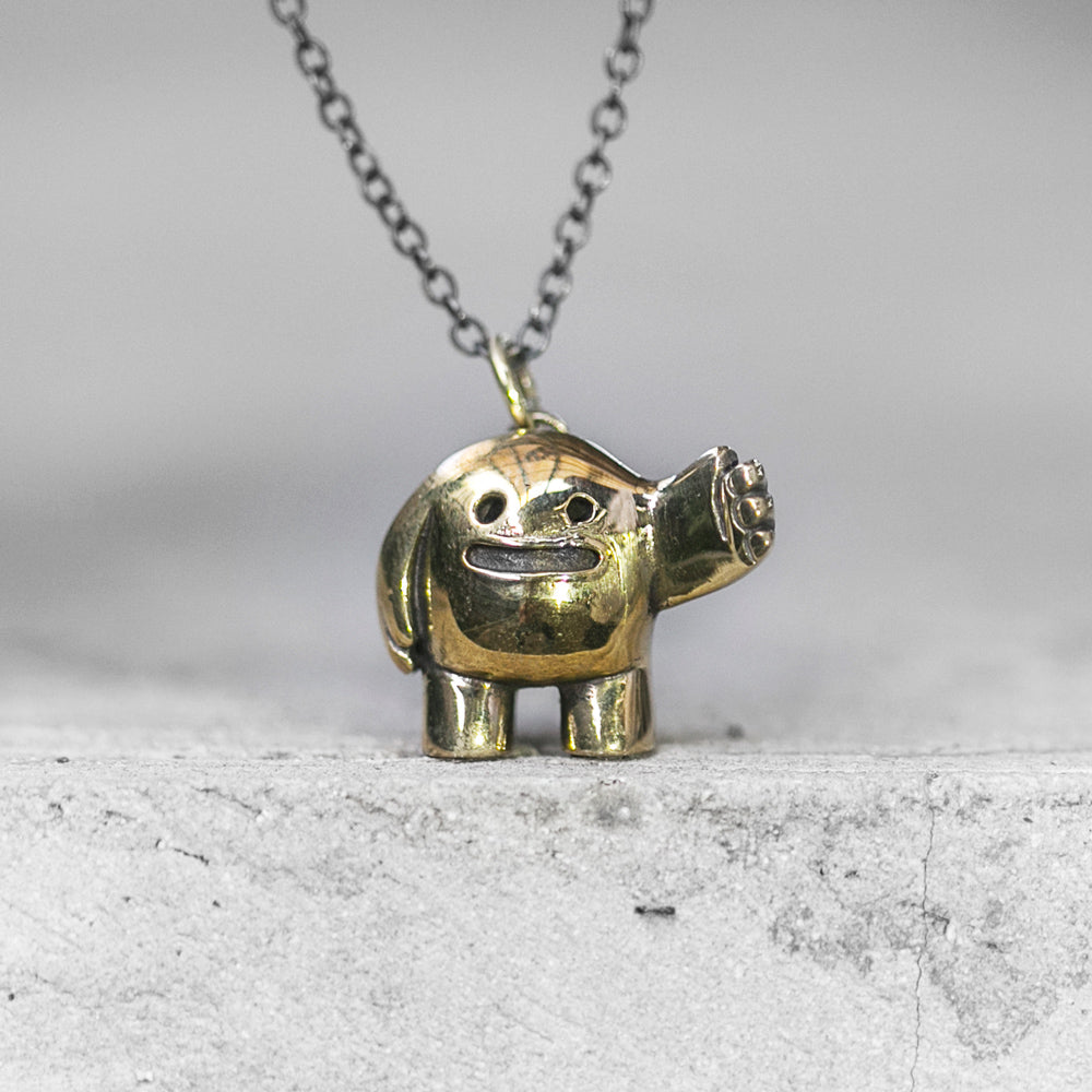 Blamo Brass Slap Pendant Necklace