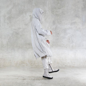 Hooded Premium White Linen Jacket