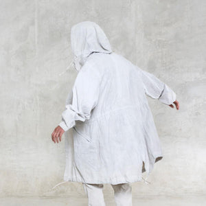 Oversized Unisex White Linen Jacket