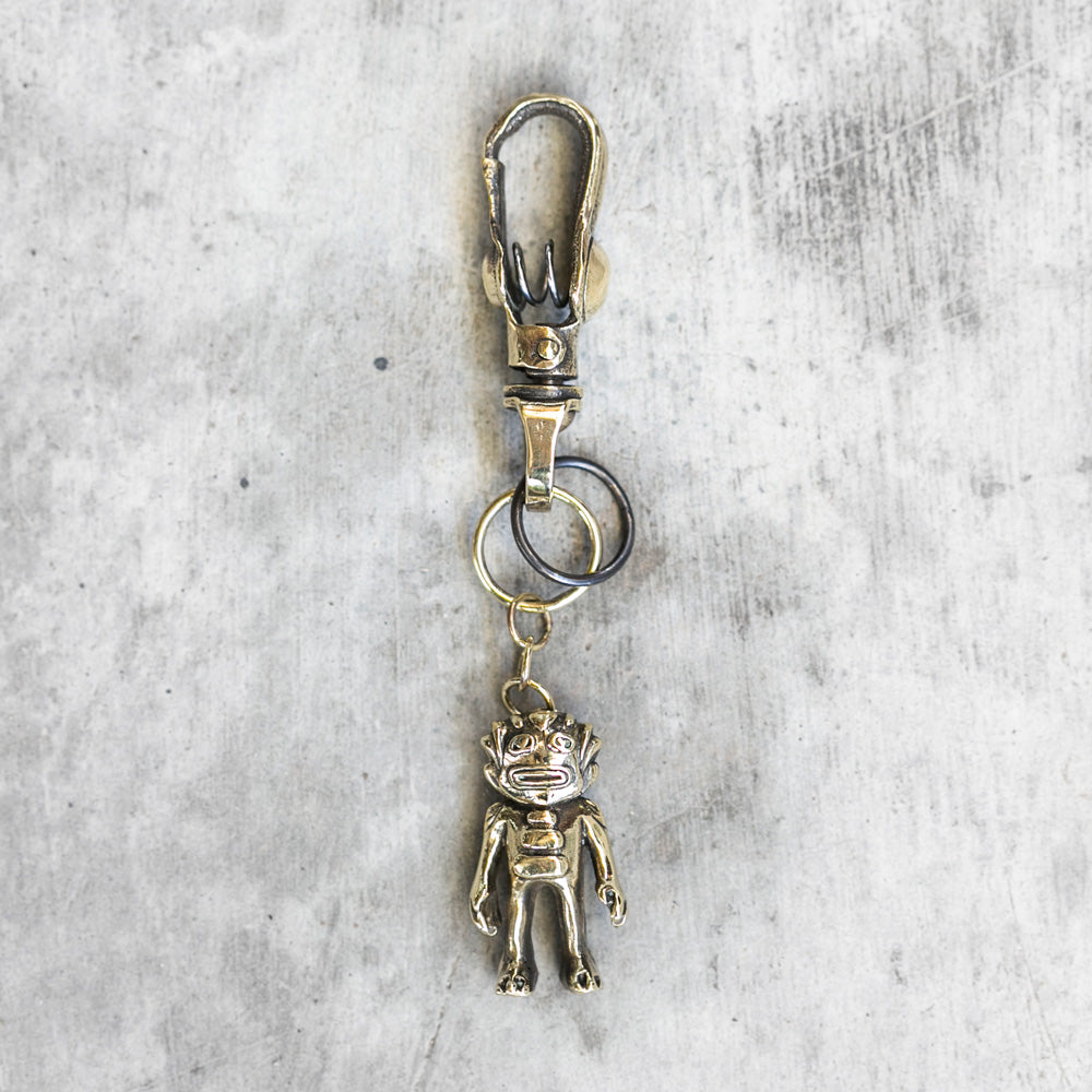 Swamp Monster Brass Keychain Art