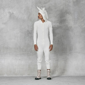 Unisex Adult White Unicorn Onesie Costume